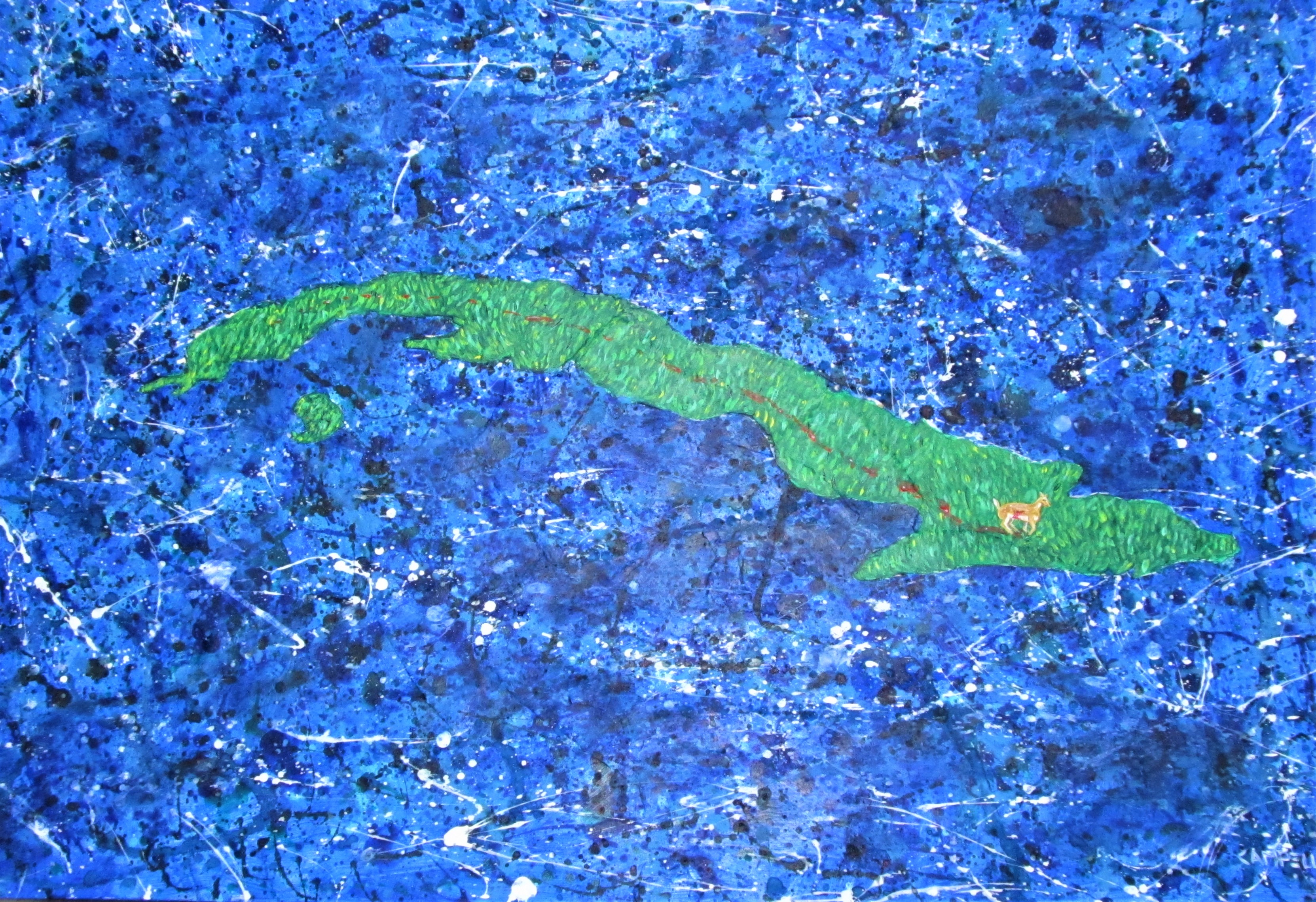 Original 1979 Cuban painting by Florencio Lennox Campello
