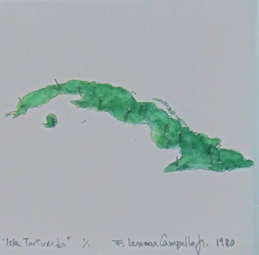 Original 1980 Cuban artwork by Florencio Lennox Campello
