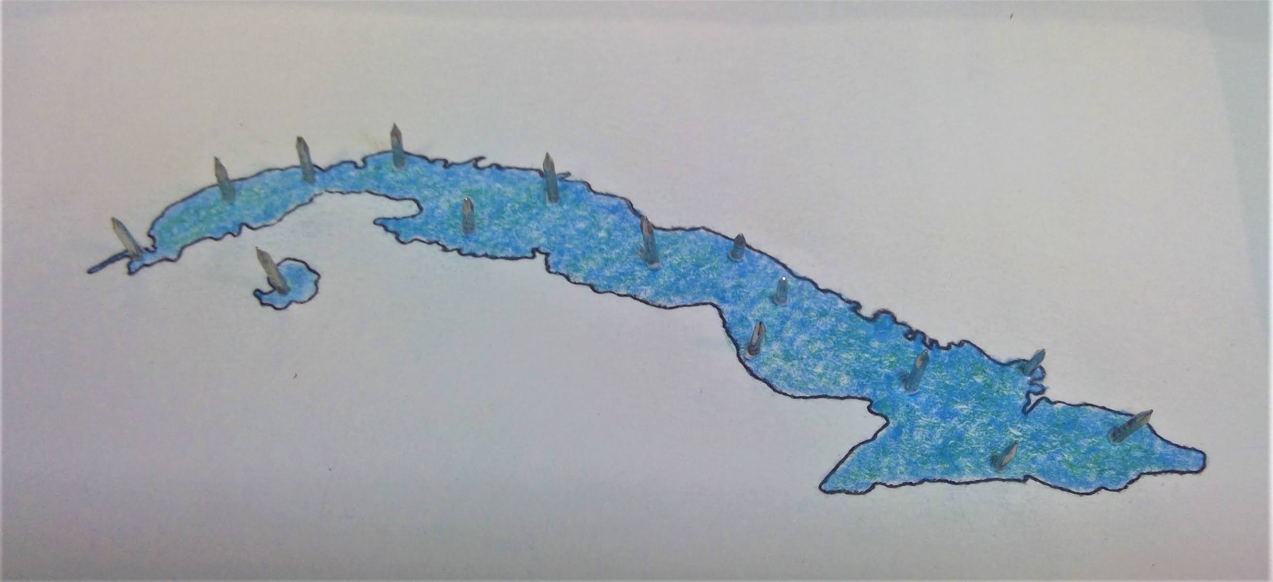 Original 1980 Cuban artwork by Florencio Lennox Campello