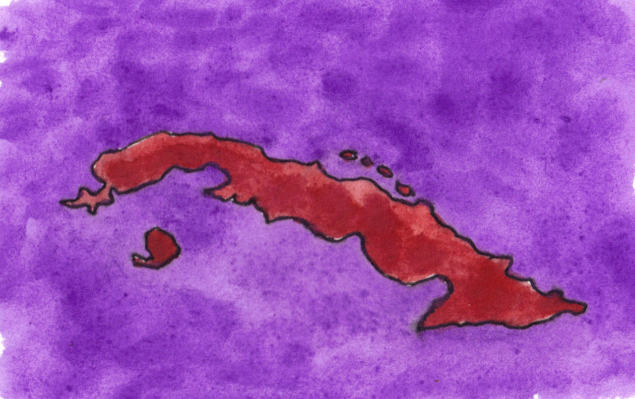 Original 1981 Cuban painting by Florencio Lennox Campello