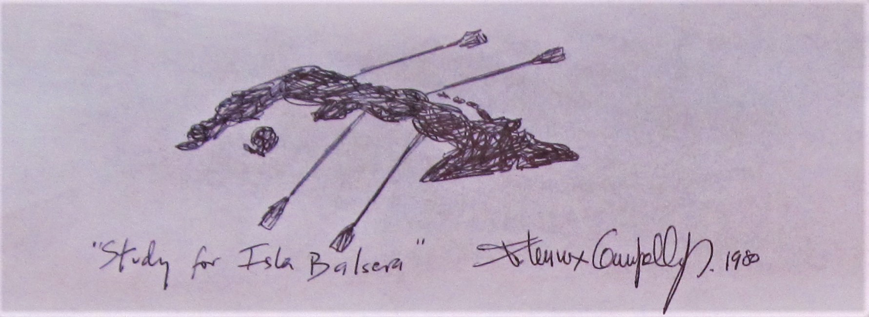 Original 1980 Cuba Series drawing by Florencio Lennox Campello