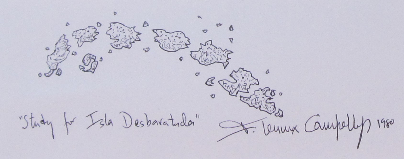 Original 1980 Cuba Series drawing by Florencio Lennox Campello