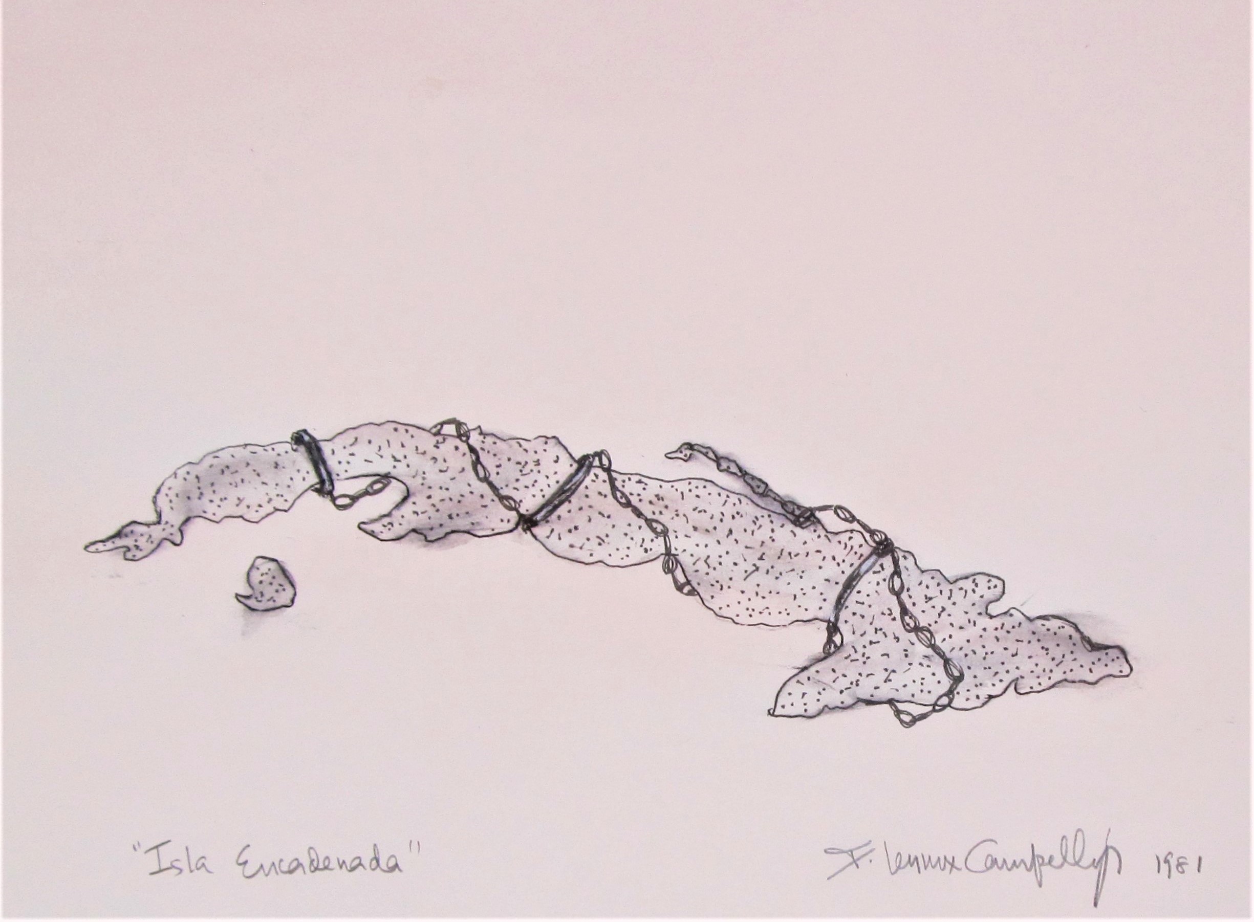 Original 1980 Cuba Series drawing by Florencio Lennox Campello