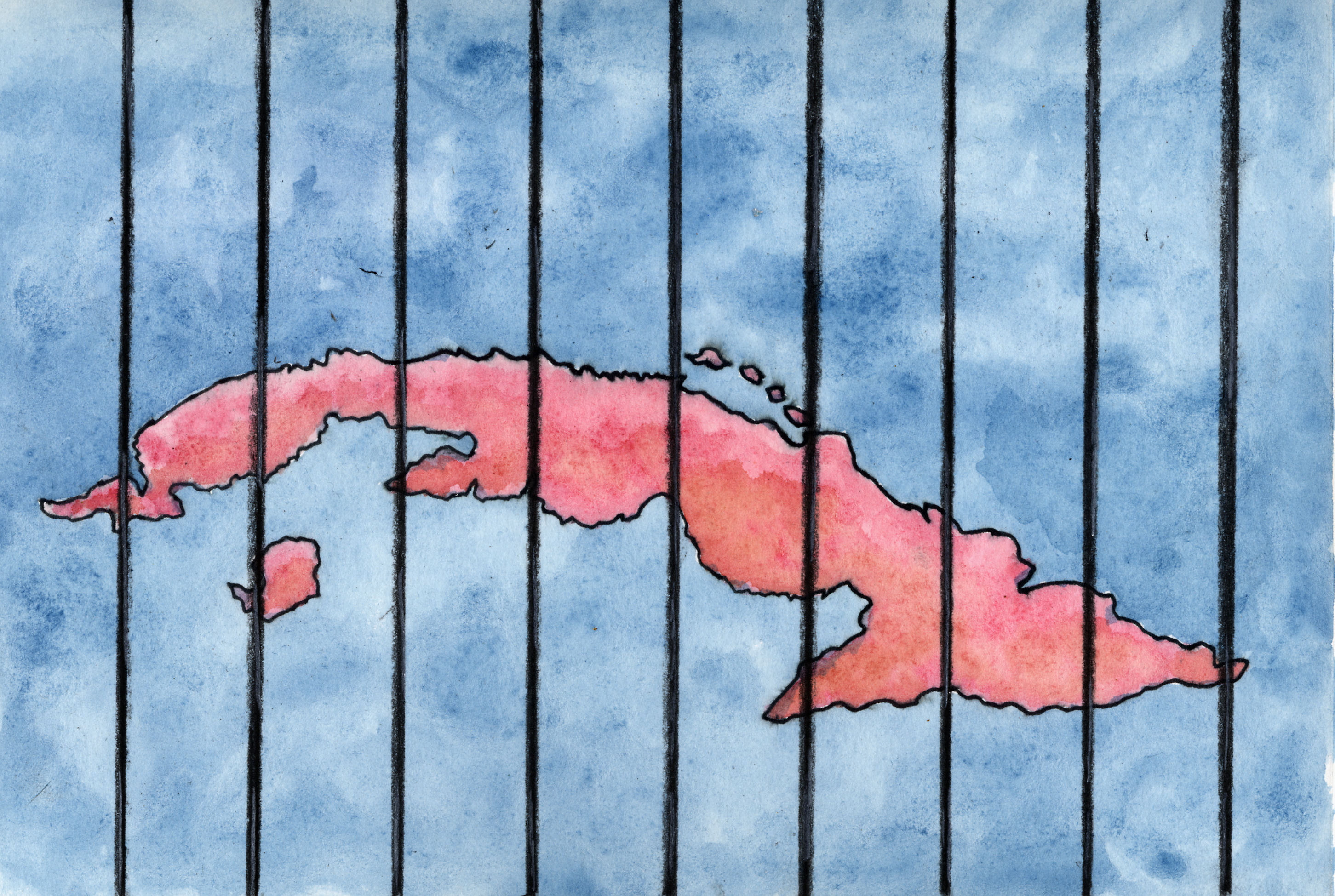 Original 1981 Cuban painting by Florencio Lennox Campello