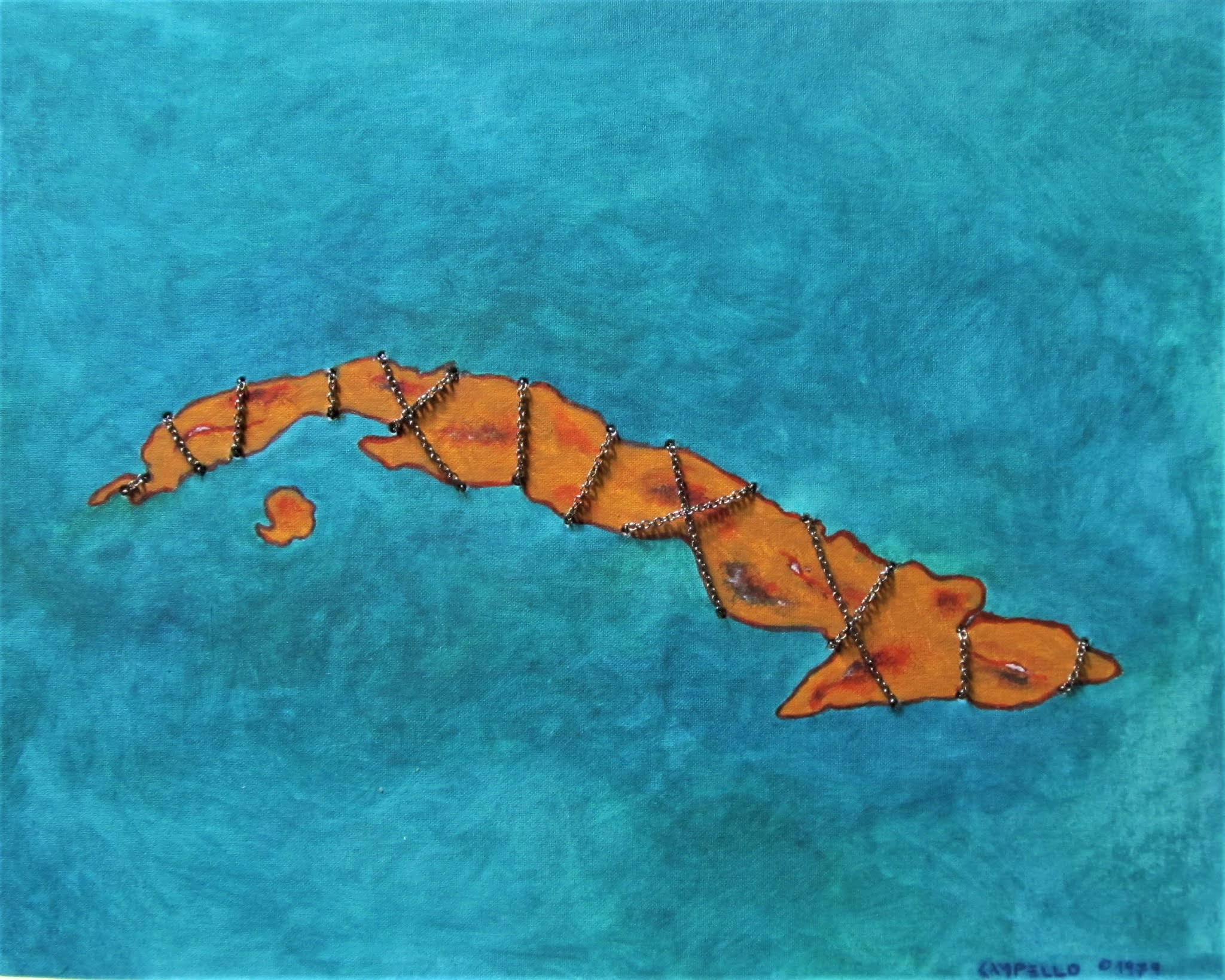 Original 1979 Cuban artwork by Florencio Lennox Campello