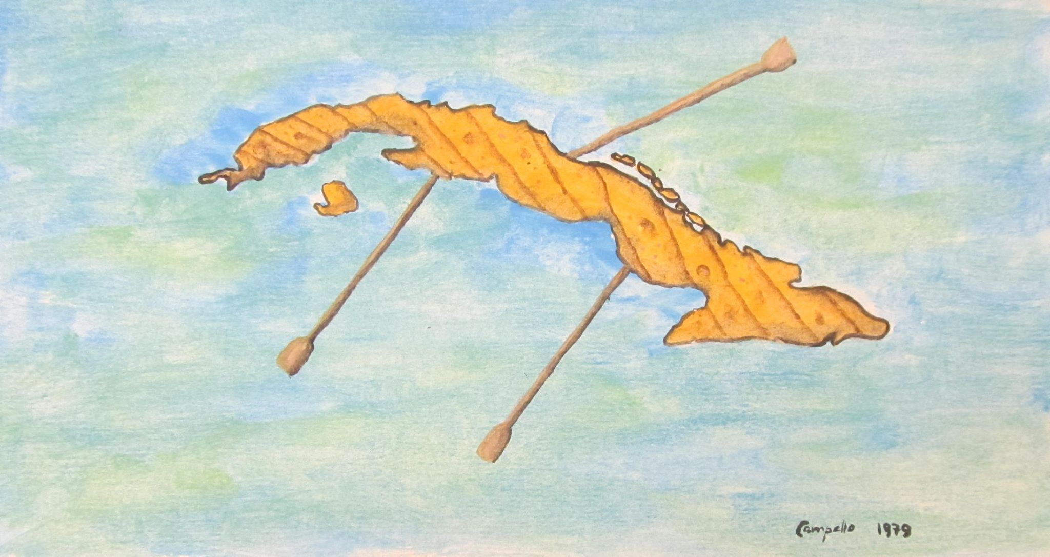 Original 1978 Cuban painting by Florencio Lennox Campello